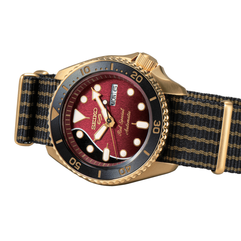 Seiko 5 Sports 100M LE Queen's Brian May Red Special II Men's Watch Nylon Strap SRPH80K1 - Prestige