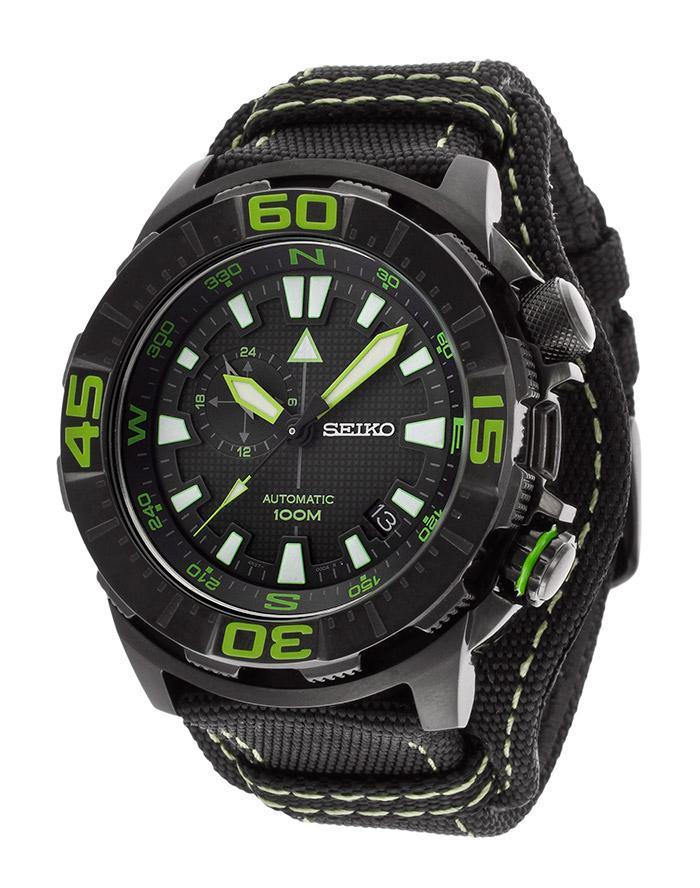 Seiko Limited Edition Acid Green on Black Superior Field Watch SSA059K1 - Prestige