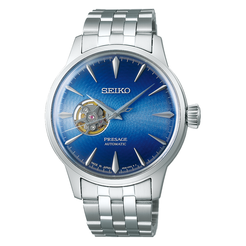 Seiko Presage Cocktail Time Blue Acapulco Open Heart Men's Watch SSA439J1 - Prestige