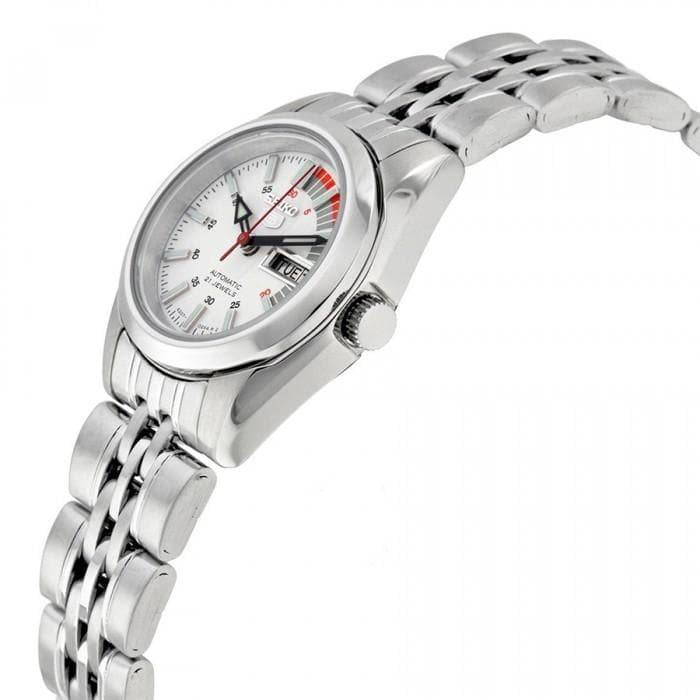 Seiko 5 Classic Ladies Size White Dial Stainless Steel Strap Watch SYMA41K1 - Prestige