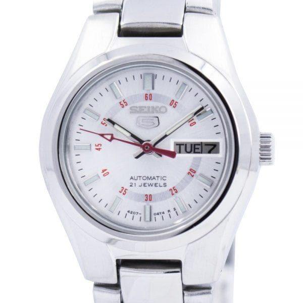 Seiko 5 Classic Ladies Size Silver Dial Stainless Steel Strap Watch SYMC21K1 - Prestige