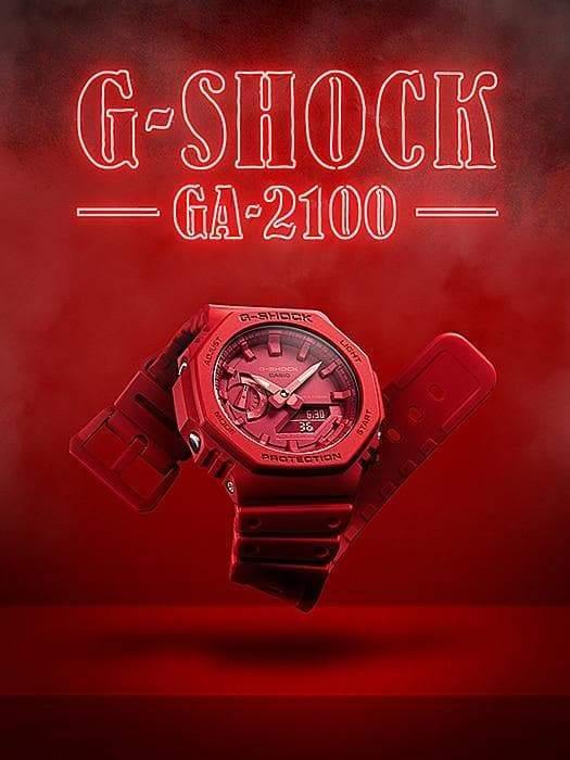 Casio G-Shock Carbon Core Guard RED AP CasiOak Last Dance Watch GA2100-4ADR - Prestige