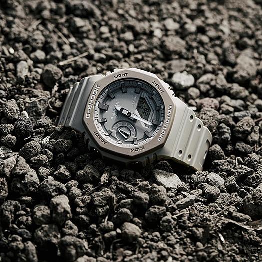 Casio G-Shock Carbon Core Guard Earth Tone Grey AP CasiOak Watch GA2110ET-8ADR - Prestige