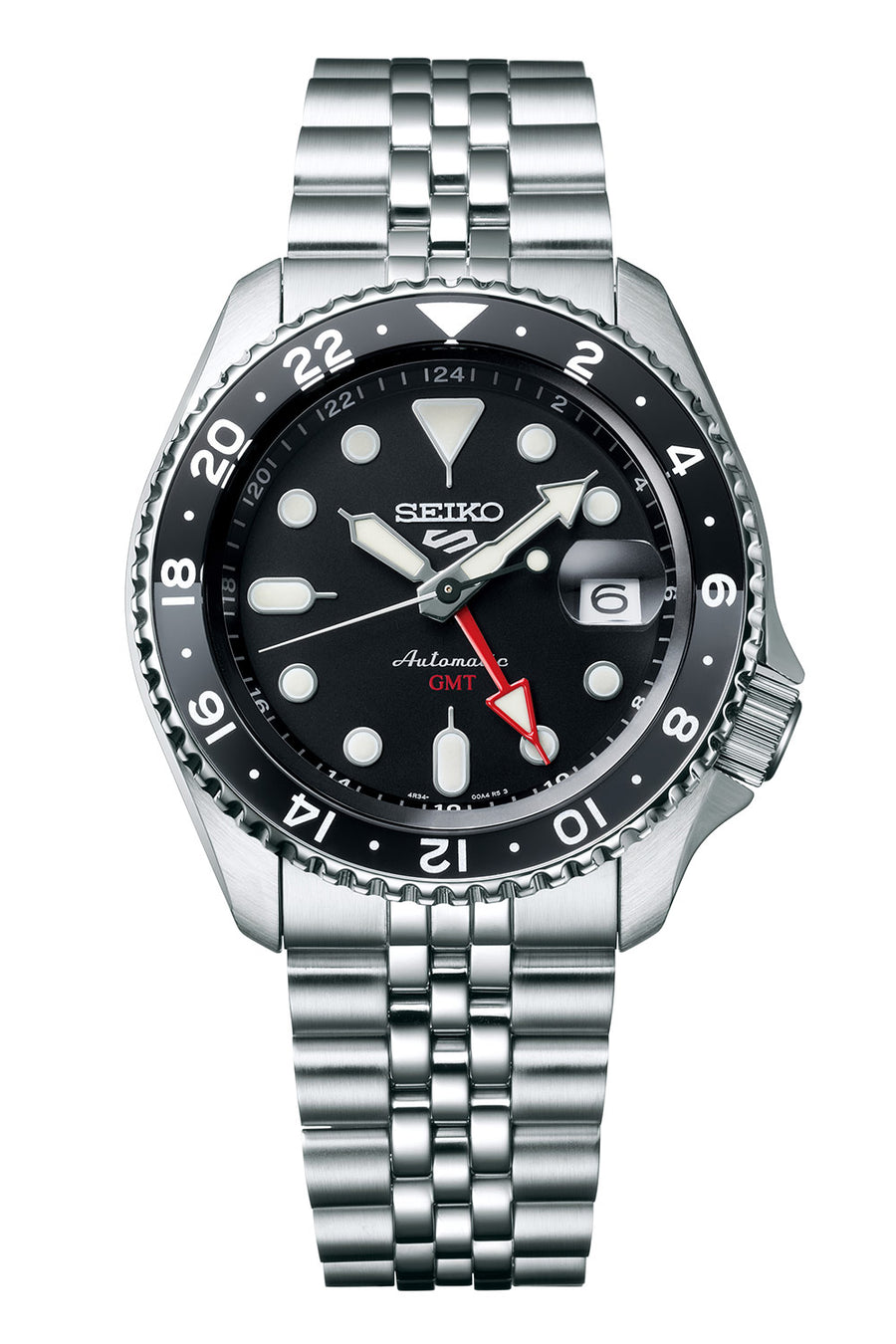 Seiko 5 100M GMT Style Black Dial Automatic Watch SSK001K1