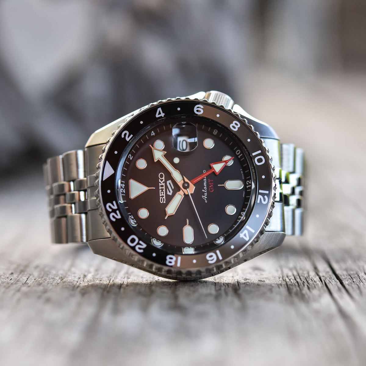 Seiko 5 100M GMT Style Black Dial Automatic Watch SSK001K1 – Prestige
