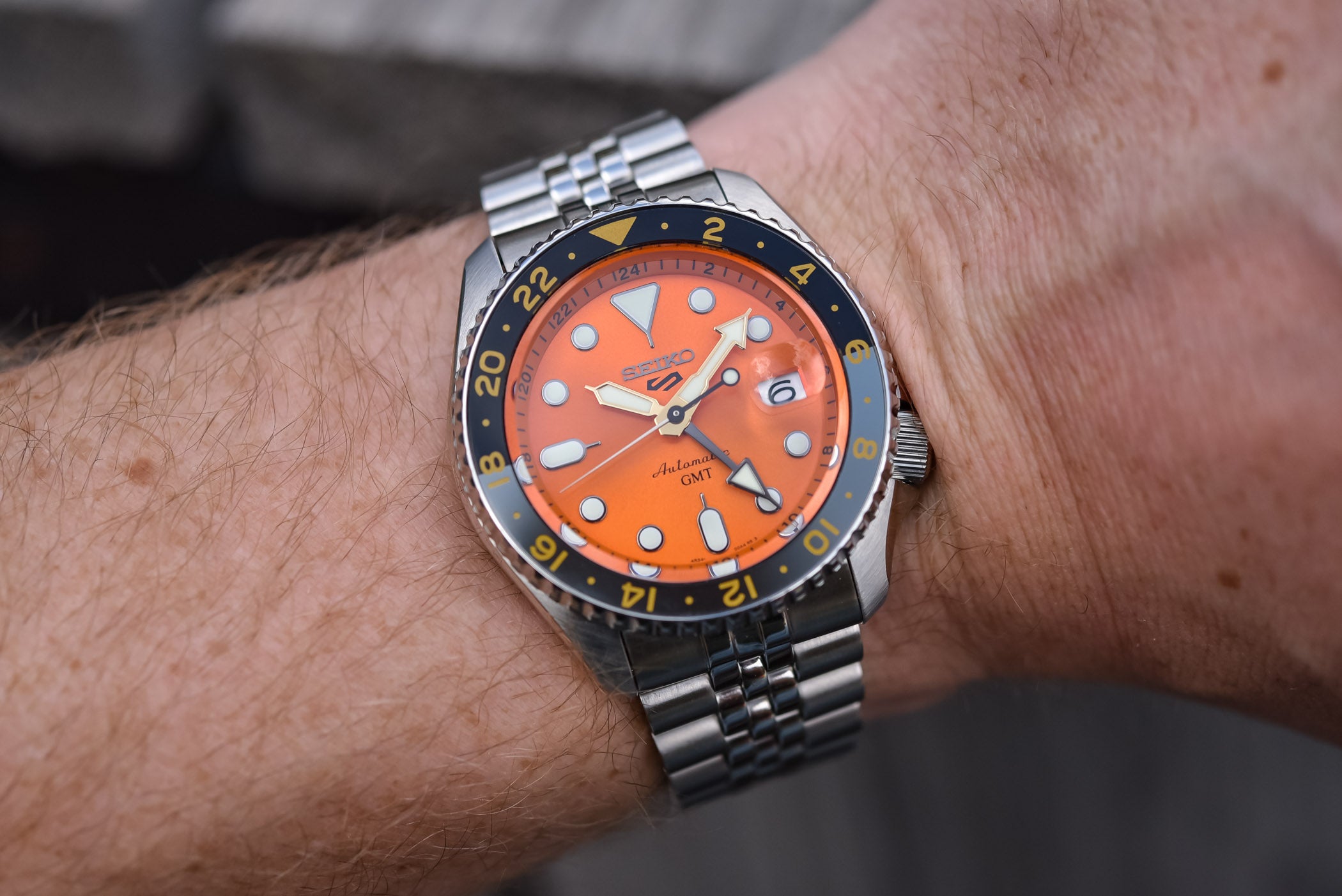 Seiko 5 100M GMT Style Orange Dial Automatic Watch SSK005K1 Prestige seiko-5-100m-gmt-style-orange-dial-automatic-watch-ssk005k1-prestige