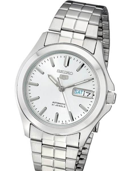 Seiko 5 Classic Men's Size Silver Dial Stainless Steel Strap Watch SNKK87K1 - Prestige