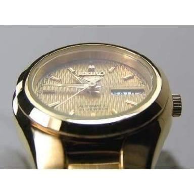 Seiko 5 Classic Ladies Size Gold Dial Gold Plated Stainless Steel Strap Watch SYMC18K1 - Prestige
