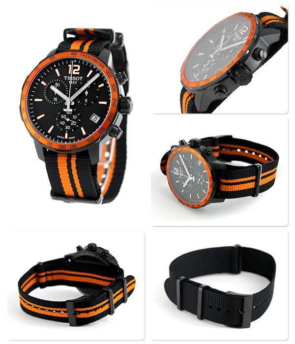 Tissot Swiss Made T-Sport Quickster Black PVD Chrono Men's Nato Strap Watch T0954173705700 - Prestige