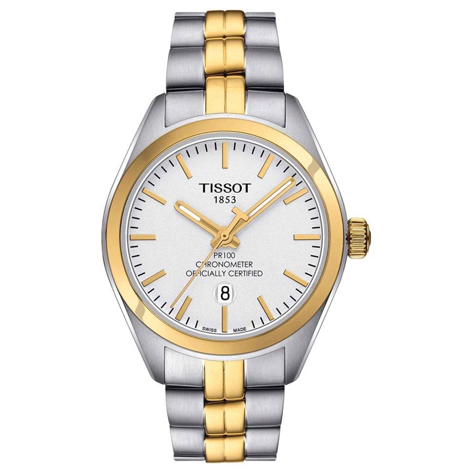 Tissot Swiss Made T-Classic PR100 Chronometer 2 Tone Gold Plated Ladies' Watch T1012512203100 - Prestige