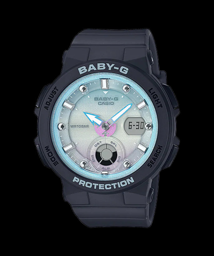 Casio Baby-G Beach Anadigi Traveler Series Blue Dial Black Watch BGA-250-1A2DR - Prestige