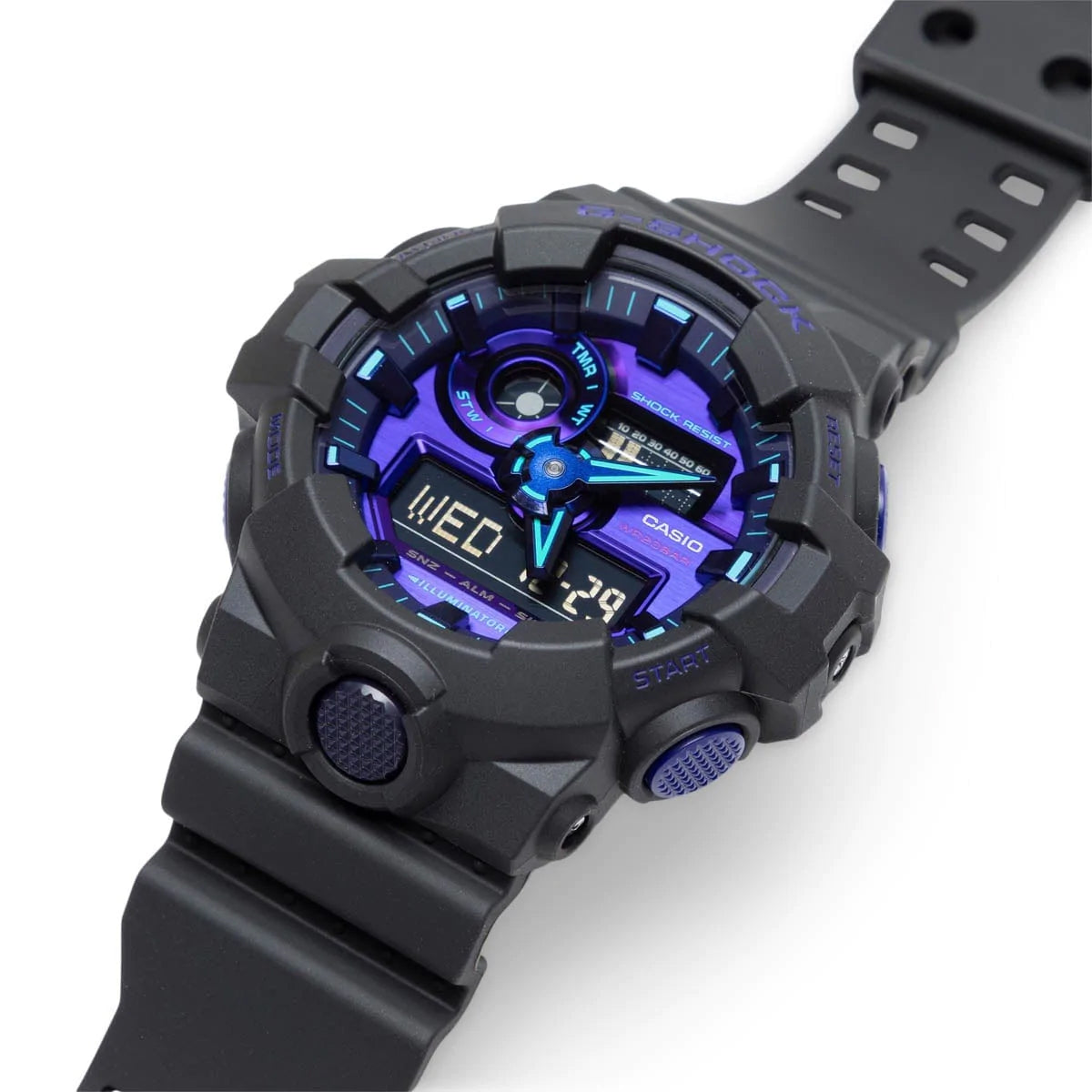 Casio G-Shock Anadigi Virtual Reality Blue Violet x Black Watch GA700VB-1ADR - Prestige