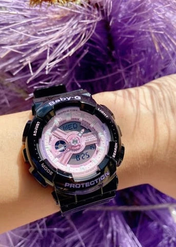 Casio Baby-G BA110 Series Anadigi Pastel Color Black x Pink Dial Watch BA110PL-1ADR - Prestige