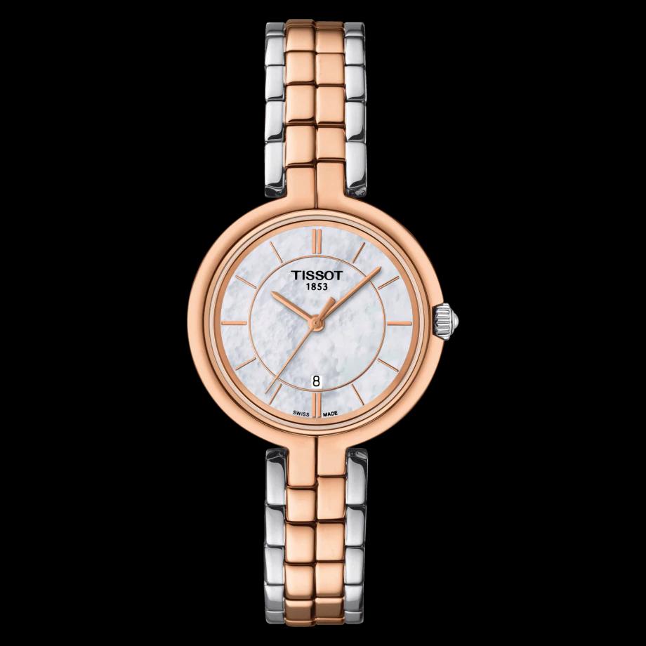 Tissot Swiss Made T-Lady Flamingo MOP 2 Tone Rose Gold Plated Ladies' Watch T0942102211100 - Prestige