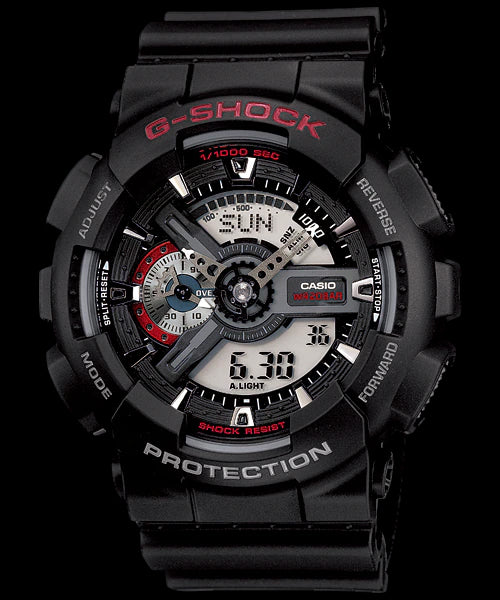 Casio G-Shock GA110 Series Analog-Digital Black x Red Watch GA110-1ADR - Prestige