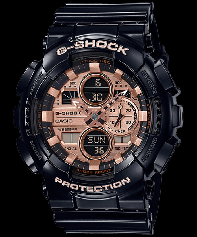 Casio G-Shock Special Color Black x Rose Gold Dial Watch GA140GB-1A2DR - Prestige