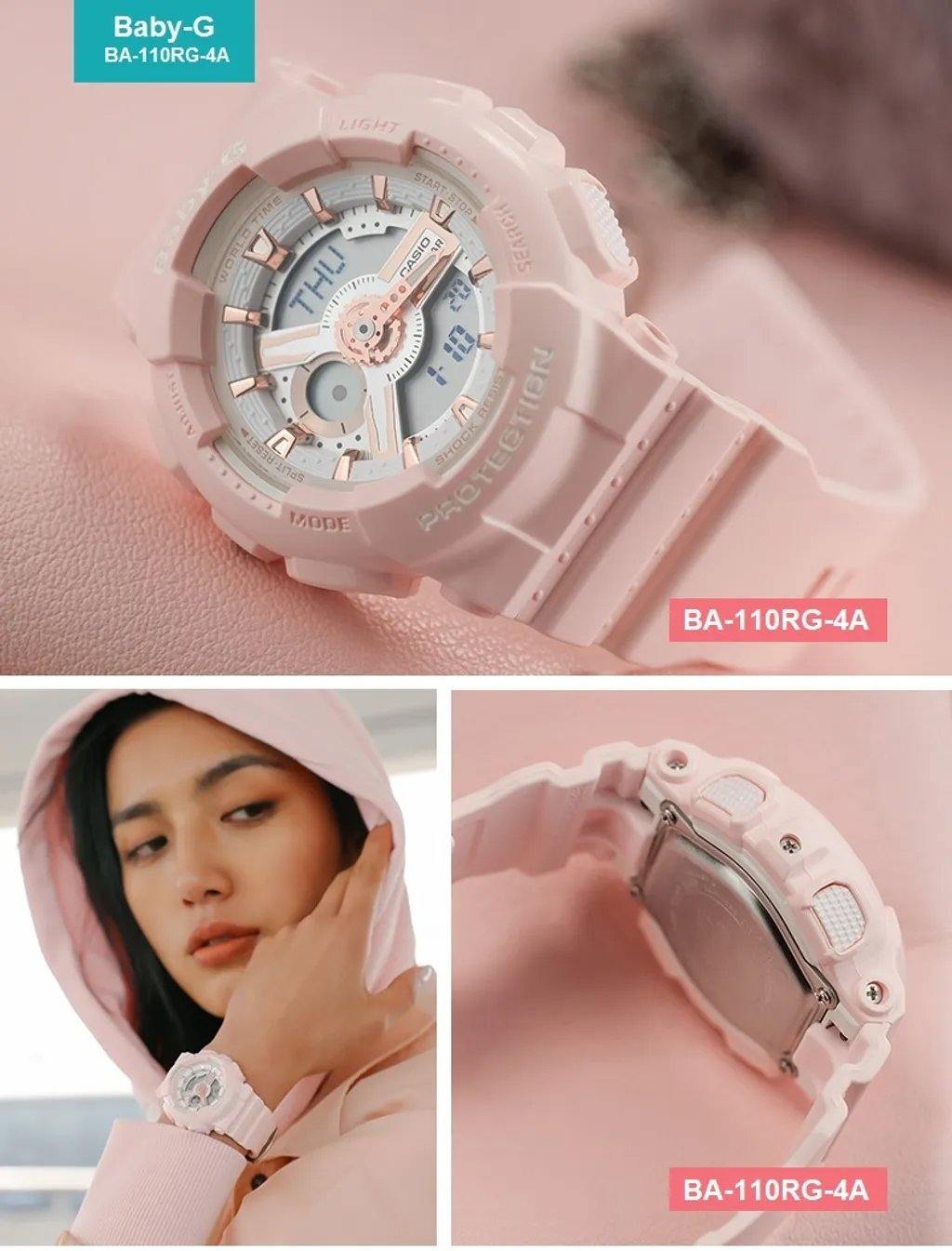 Casio Baby-G BA110 Series Analog-Digital Pink Watch BA110RG-4ADR - Prestige