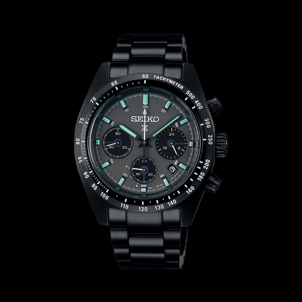Seiko Prospex Solar Men's Chronograph Watch SSC917P1 Black Series Night Speedtimer