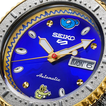 Seiko 5 Sports LE 100M COIN PARKING DELIVERY Men s 2 Tone Gold