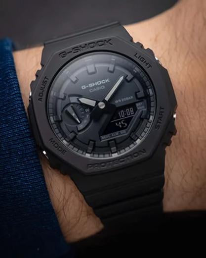 Casio G-Shock Carbon Core Guard ALL Black AP CasiOak Watch GA2100-1A1DR - Prestige