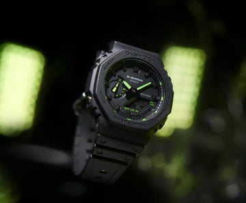 G shock neon online green watch