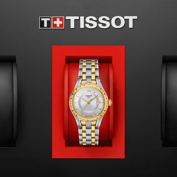 Tissot Swiss Made T Classic Small Lady 2 Tone Gold Plated Stainless Steel Ladies Watch T0720102203800