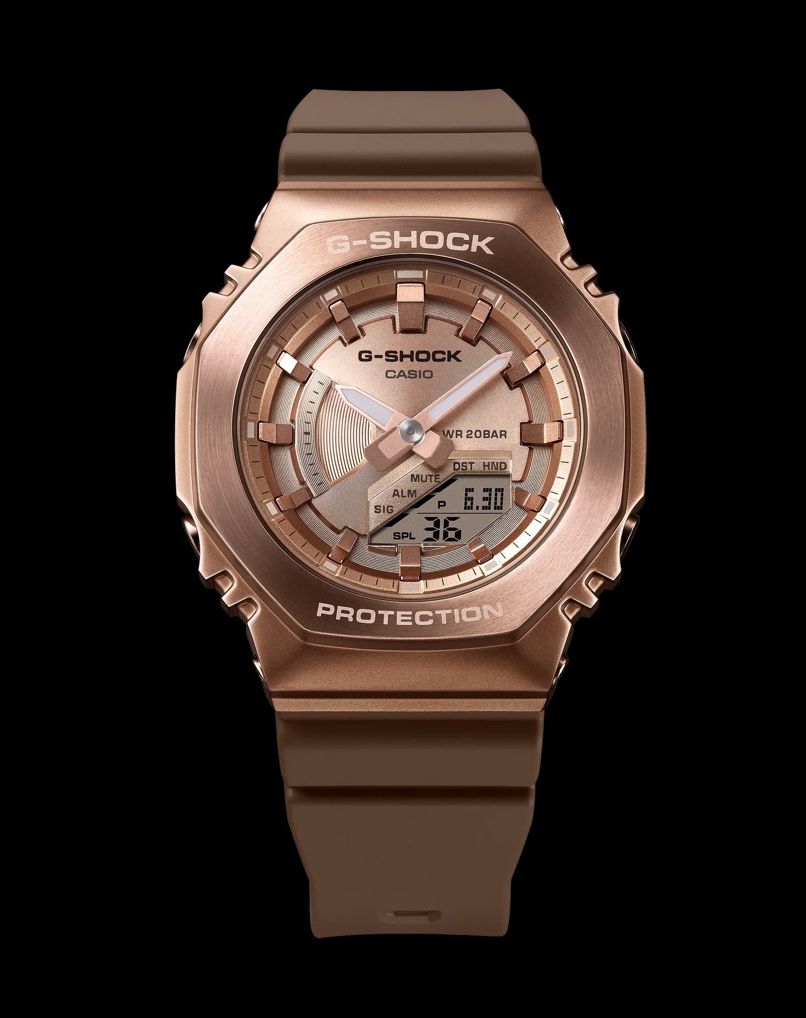 Casio G-Shock Carbon Core Guard Bronze x Rose Gold AP CasiOak Ladies' Metal Case Watch GMS2100BR-5ADR