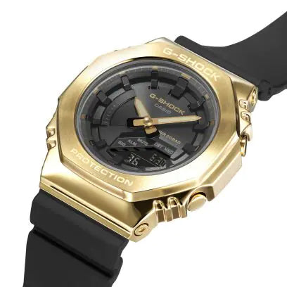 Casio G-Shock CCG Black x Gold AP CasiOak Ladies' Metal Case Watch GMAS2100GB-1ADR