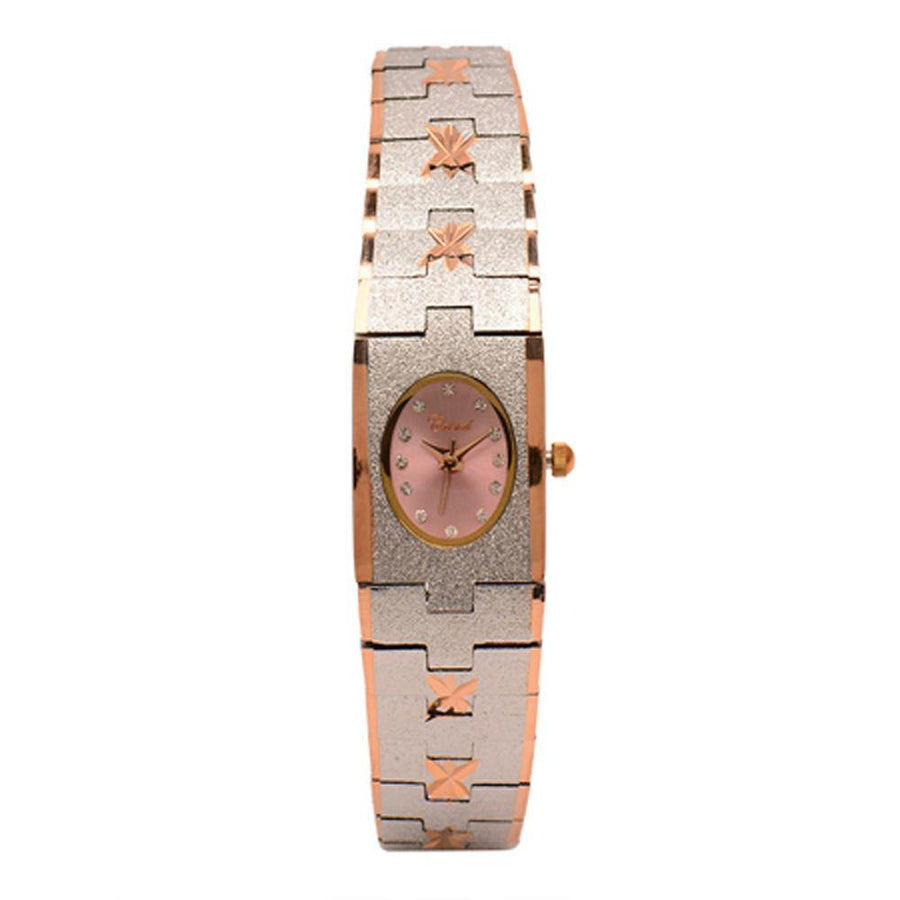 Cristal Ladies' Two-Tone Plated Strap Watch HG3650-RSPKTE - Prestige