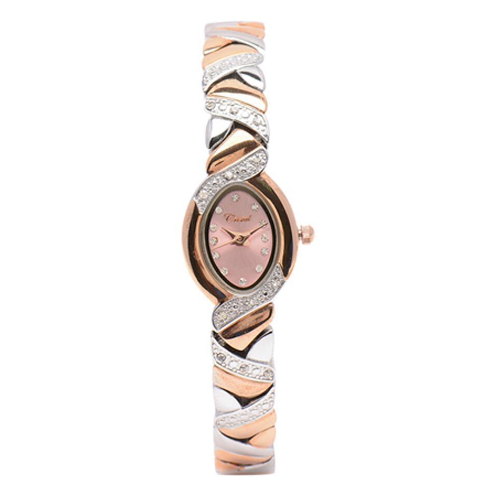 Cristal Ladies' Two-Tone Plated Strap Watch HG3778-RSPKTE - Prestige