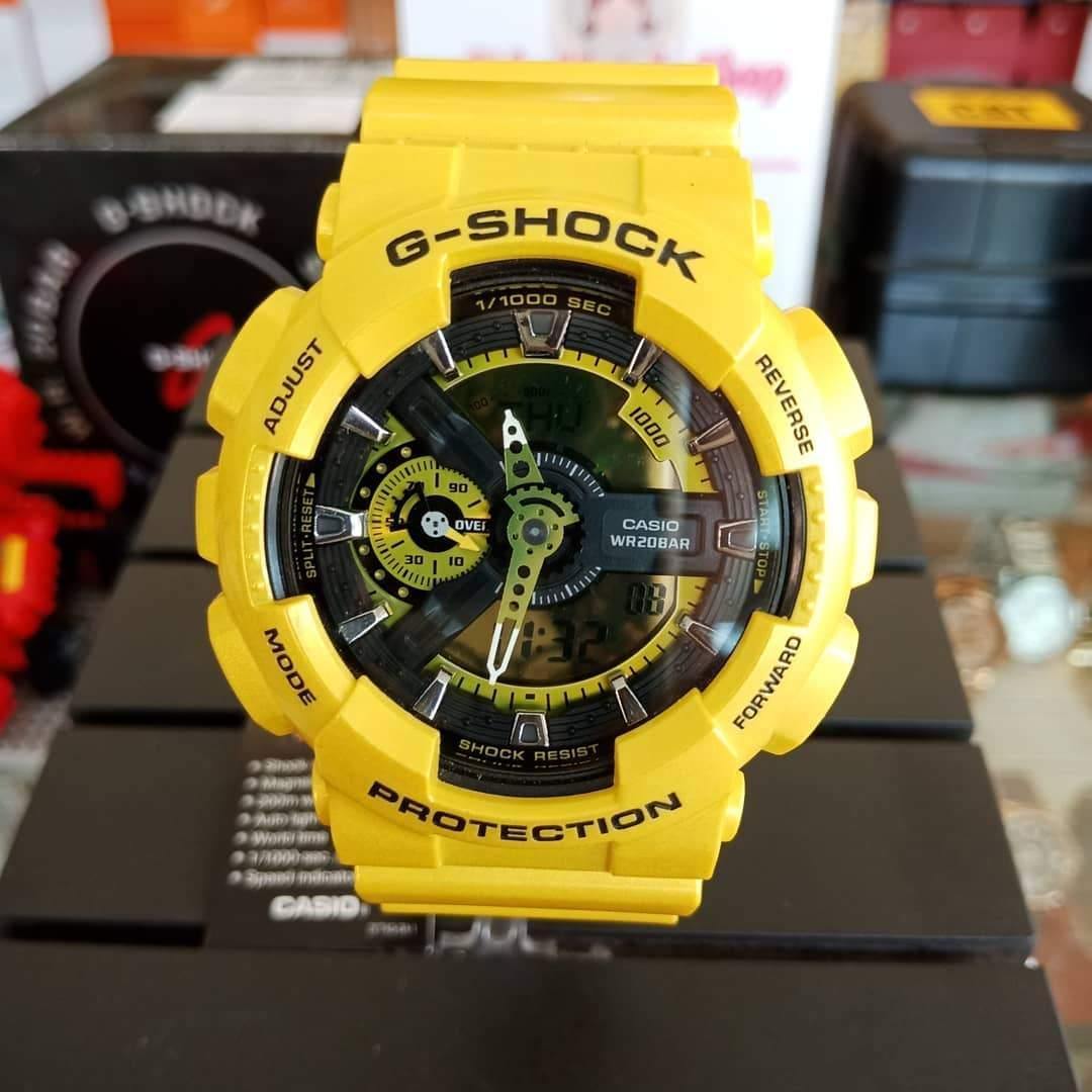 Casio G-Shock GA110 Neo Metallic Series Anadigi Standard Color Yellow Watch GA110NM-9ADR - Prestige