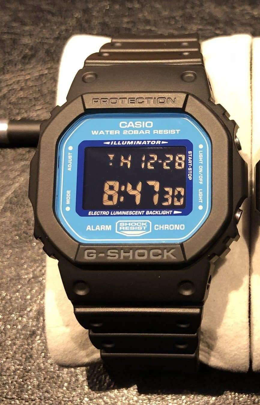 Casio G-Shock Digital Blue Marvel Sky Blue Dial Black Watch DW5600SN-1DR - Prestige