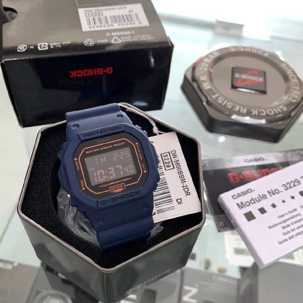 Casio G-Shock Standard Digital Blue Marvel Matte Blue x Black LCD Watch DW5600BBM-2DR - Prestige