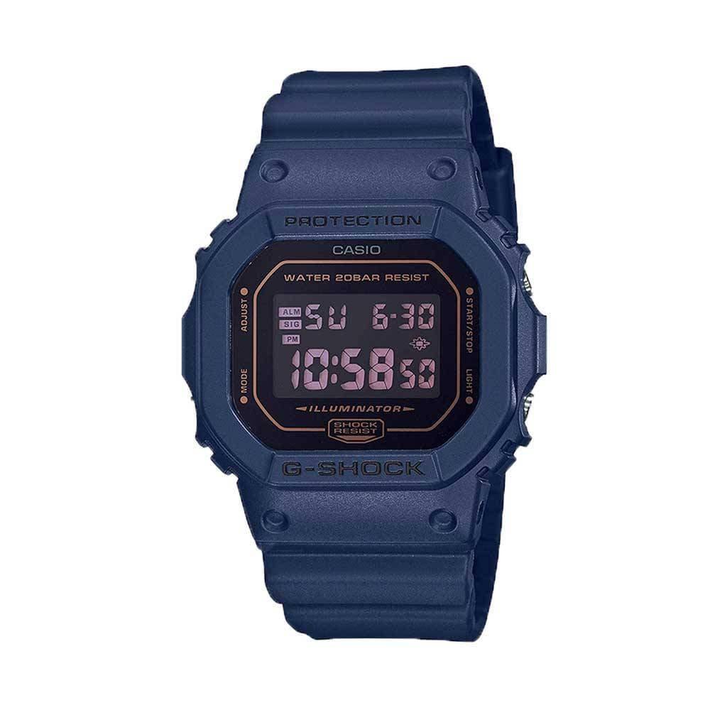 Casio G-Shock Standard Digital Blue Marvel Matte Blue x Black LCD Watch DW5600BBM-2DR - Prestige