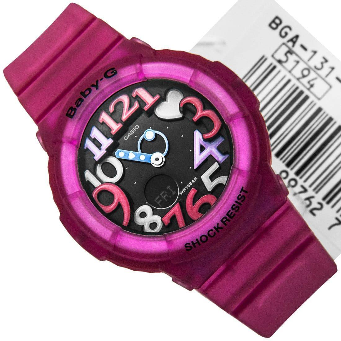 Casio Baby-G Anadigi Fuschia Pink x Black Dial Watch BGA131-4B4DR - Prestige