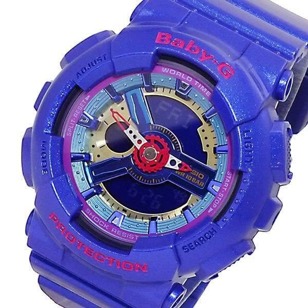 Casio Baby-G BA110 Series Anadigi Neon Color Purple x Multicolor Dial Watch BA112-2ADR - Prestige