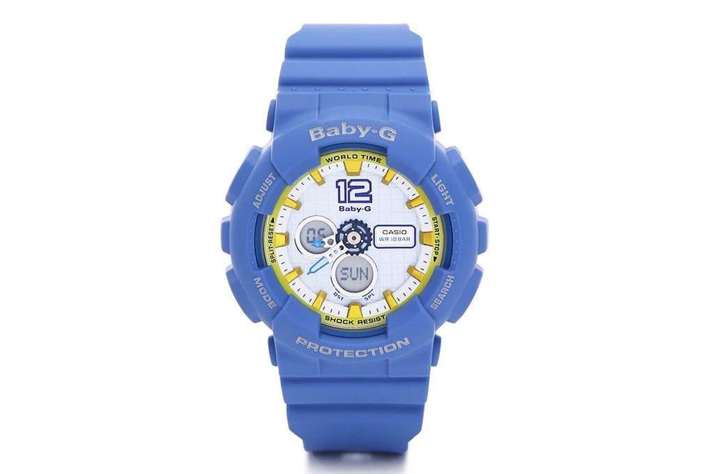 Casio Baby-G BA120 Analog-Digital Navy Blue x Yellow Accents White Dial Watch BA120-2BDR - Prestige