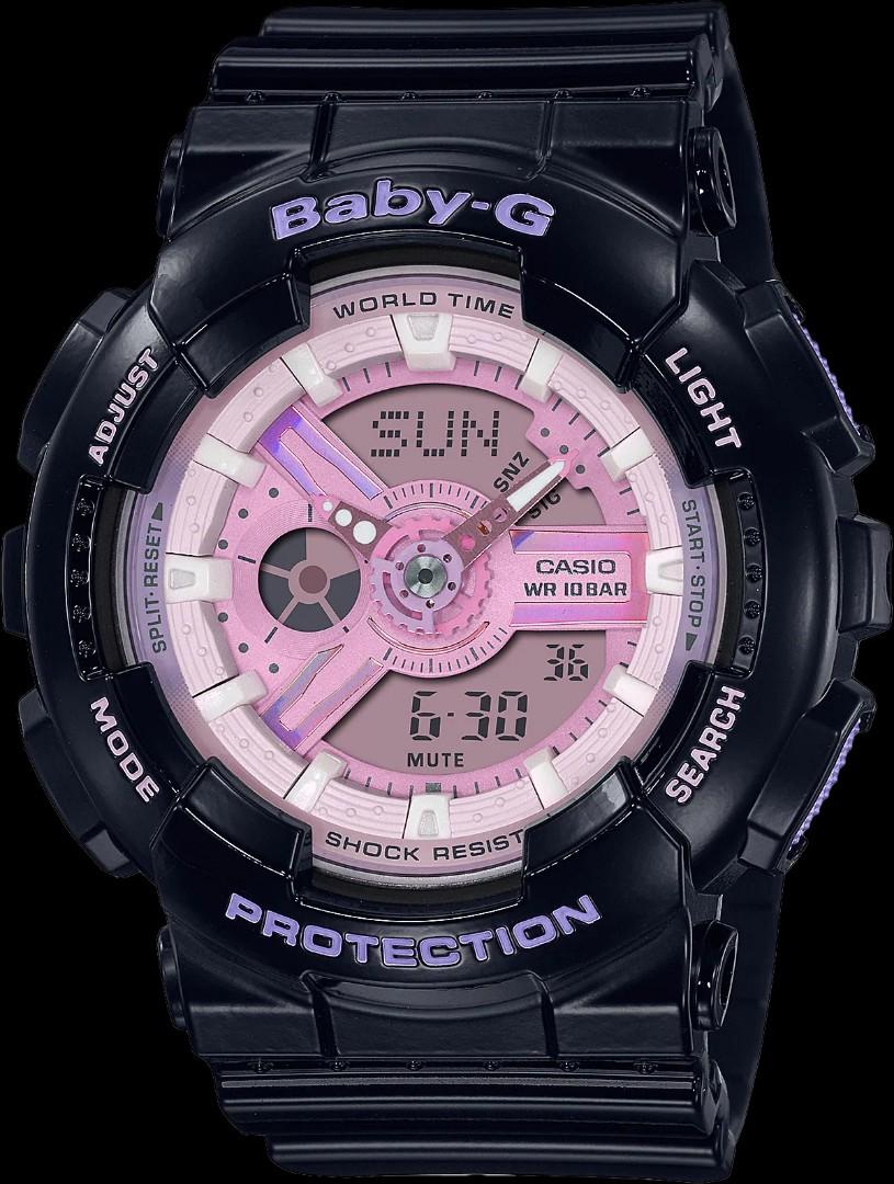 Casio Baby-G BA110 Series Anadigi Pastel Color Black x Pink Dial Watch BA110PL-1ADR - Prestige