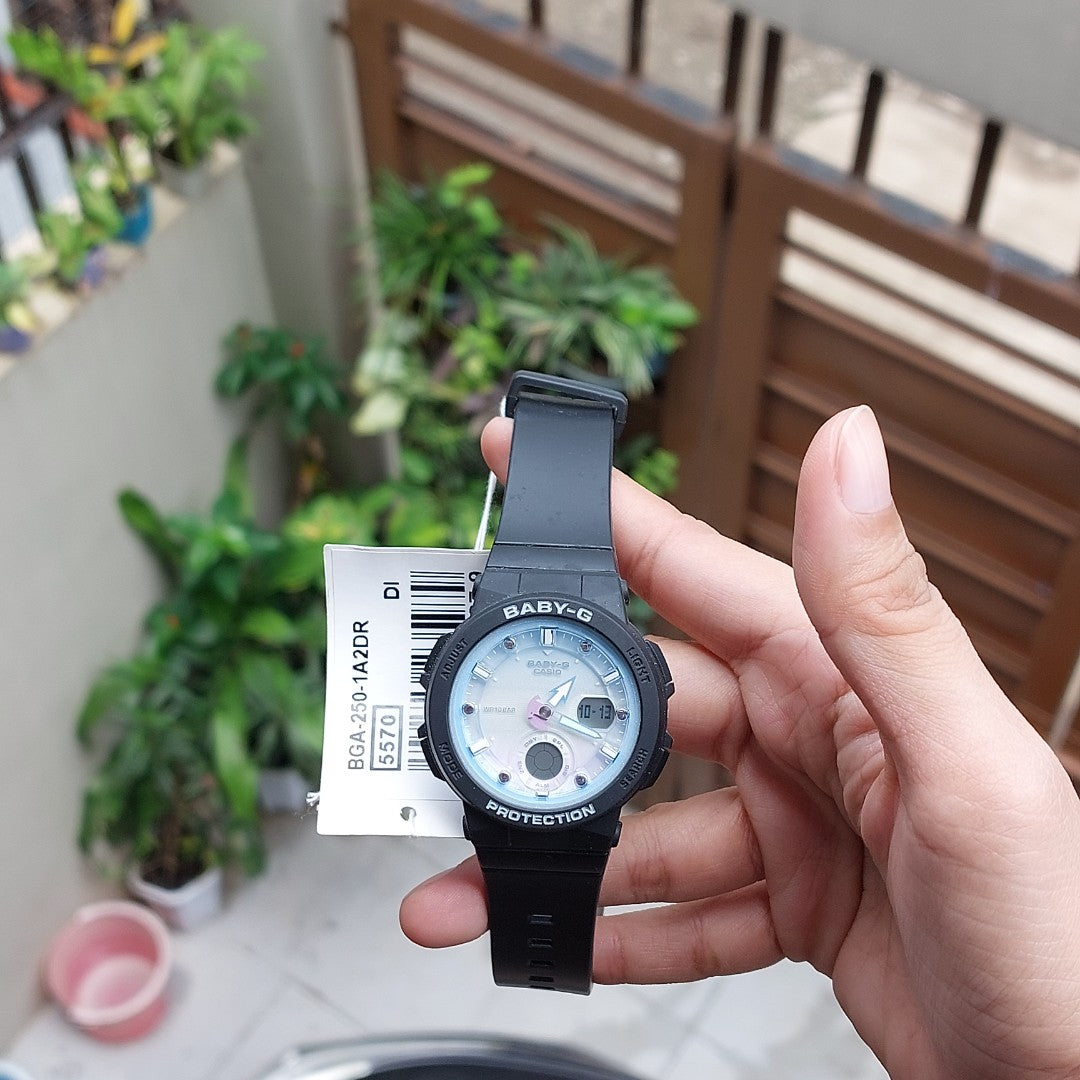 Casio Baby-G Beach Anadigi Traveler Series Blue Dial Black Watch BGA-250-1A2DR - Prestige