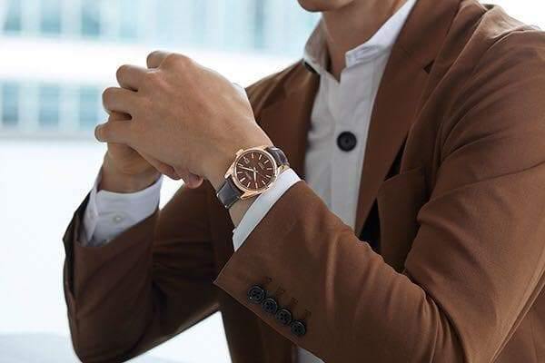 Seiko Japan Made Presage Sharp Edged Series Susutake Brown Men's Leather Strap Watch SPB170J1 - Prestige