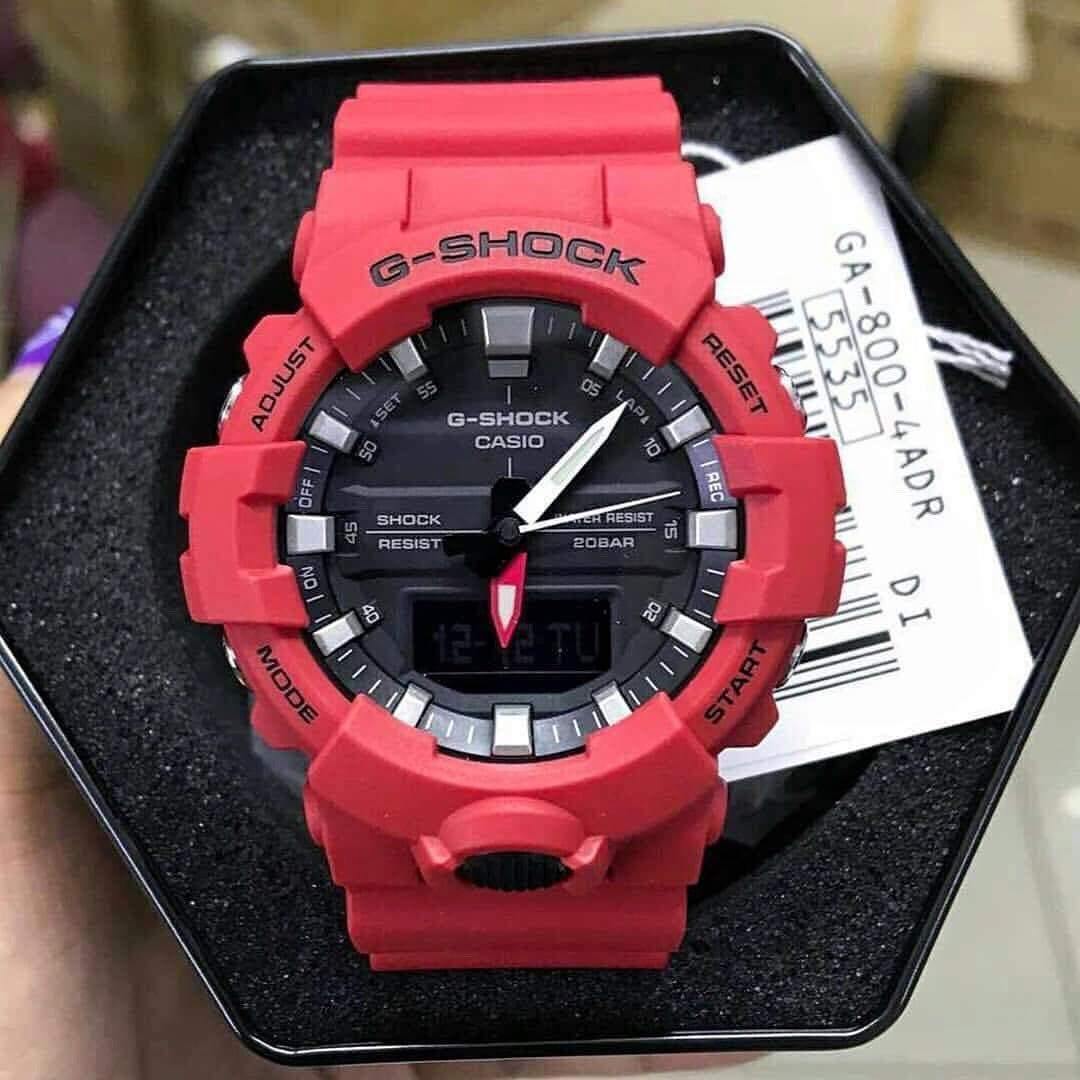 Casio G-Shock Anadigi Red x Black x Grey Accents Last Dance Watch GA800-4ADR - Prestige