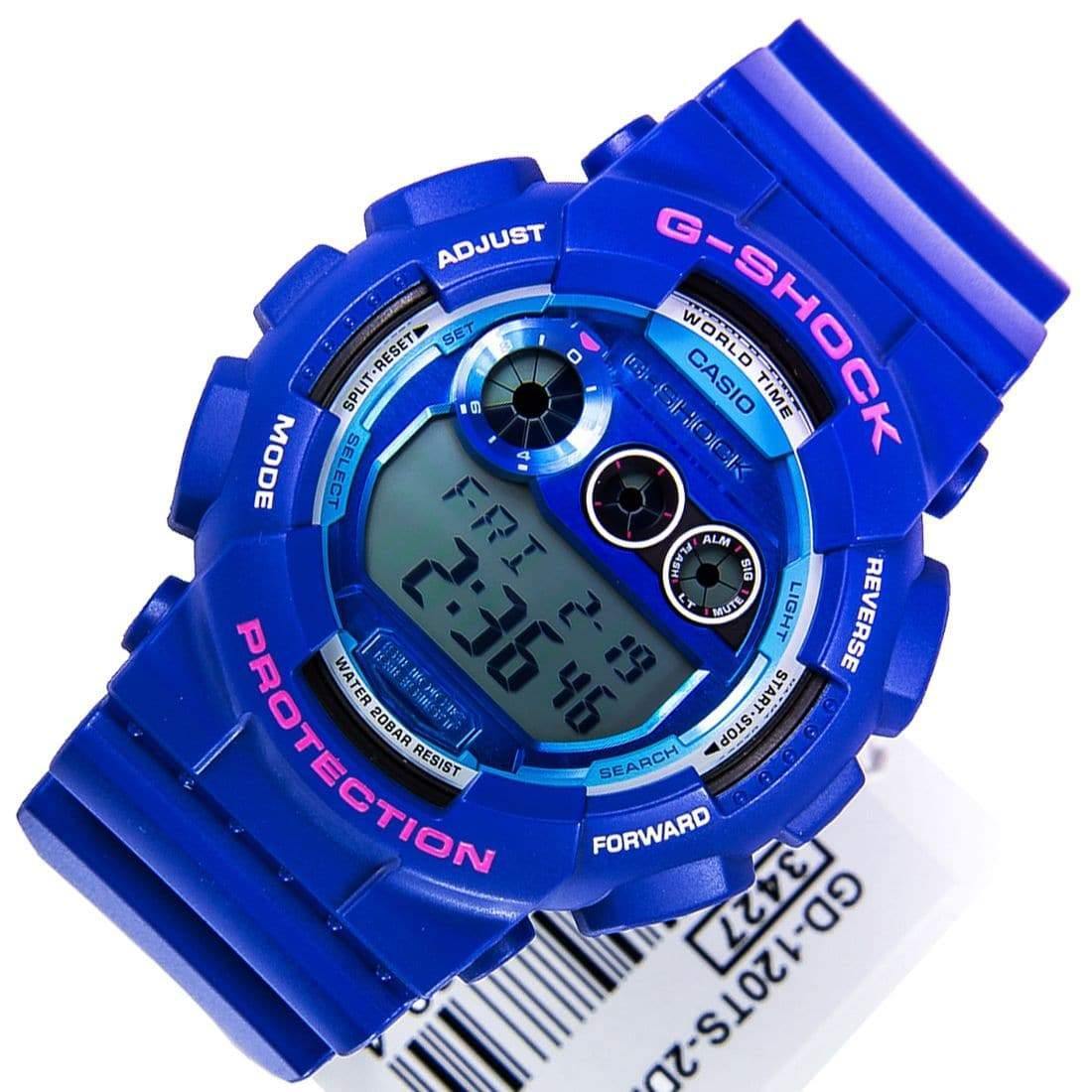 Casio G-Shock Big Case Digital Crazy Colors Blue x Sky Blue Dial Watch  GD120TS-2DR