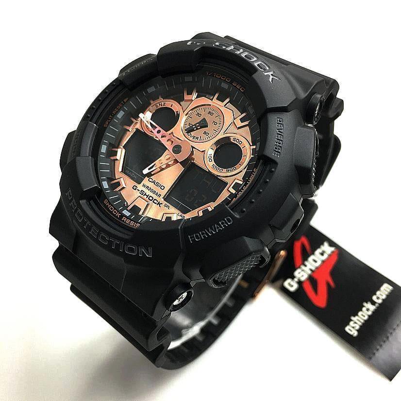 Casio G-Shock Standard Analog Digital Black x Rose Gold Dial Watch GA100MMC-1ADR - Prestige