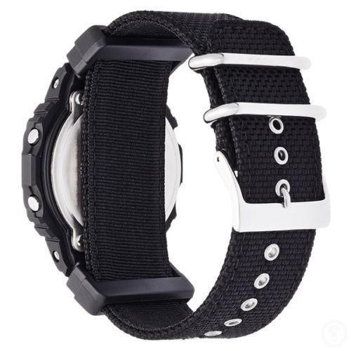 Casio G-Shock Standard Digital ALL Black LCD Nylon Fabric Band Watch DW5600BBN-1DR - Prestige