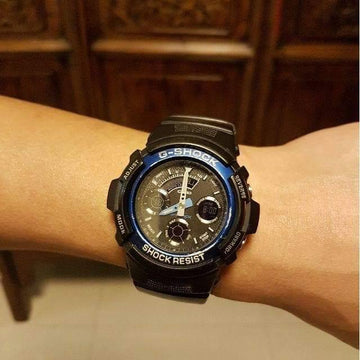 Casio G-Shock Standard Analog-Digital Black x Blue Watch AW591