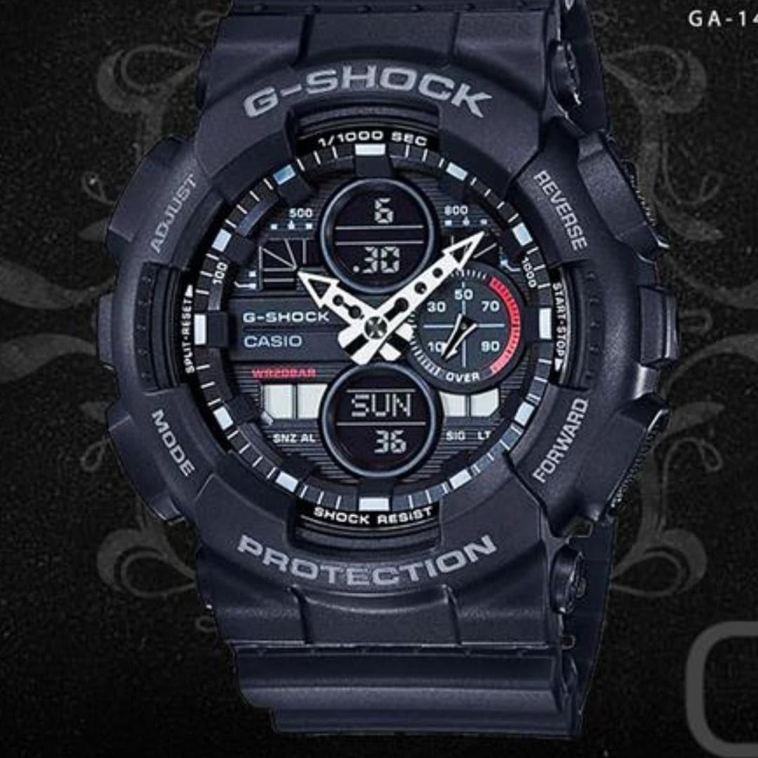 Casio G-Shock Standard Analog-Digital Stealth Black Color Watch GA140-1A1DR - Prestige