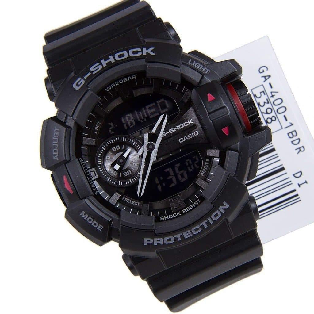 Casio G-Shock G’MIX Mobile Link Bluetooth Anadigi Black x Grey x Red Accents Watch GBA400-1BDR - Prestige
