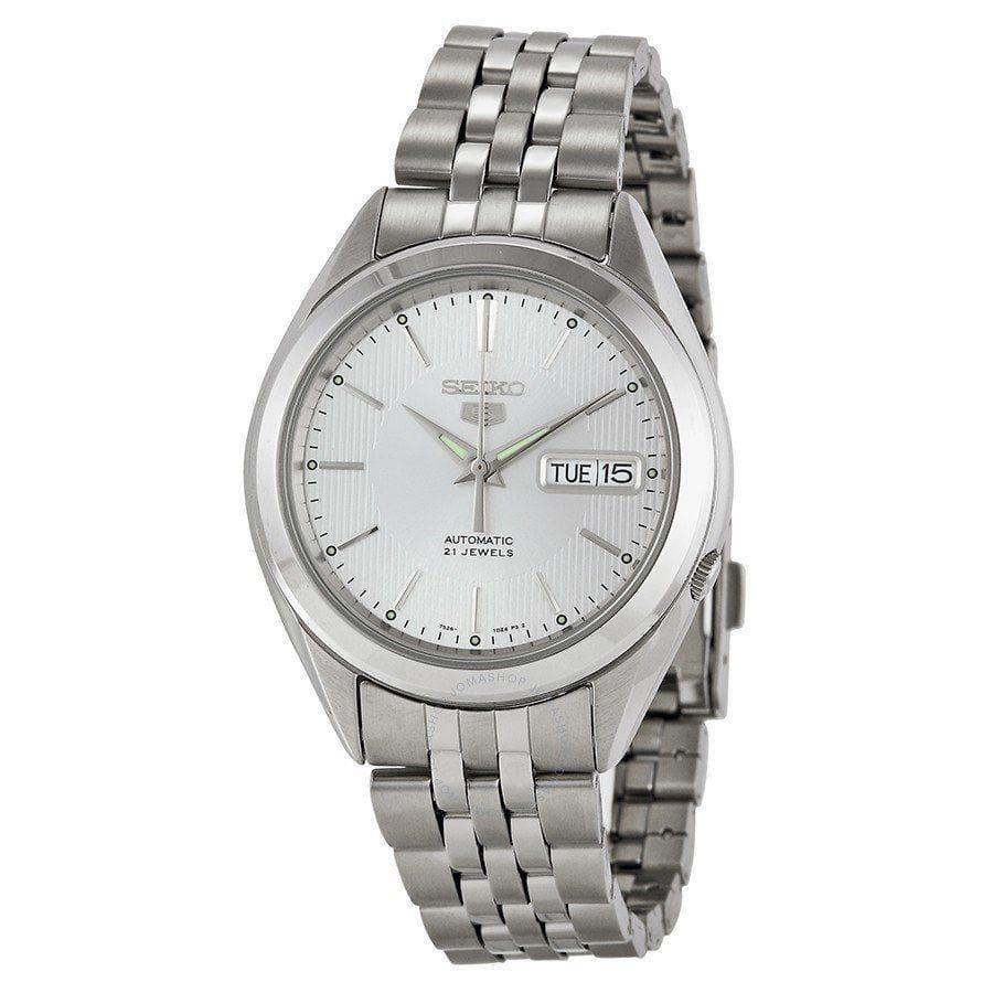 Seiko 5 Classic Men's Size Silver Dial Stainless Steel Strap Watch SNKL15K1 - Prestige