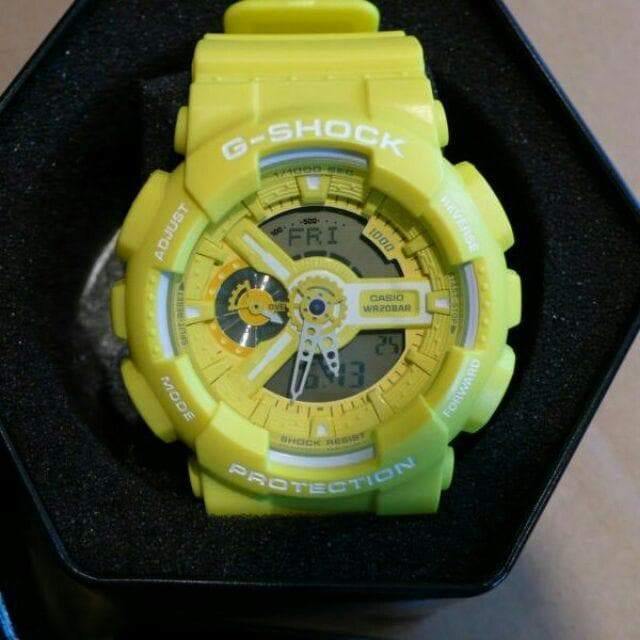 Casio G-Shock GA110 Series Analog-Digital Standard Color Yellow Watch GA110BC-9ADR - Prestige