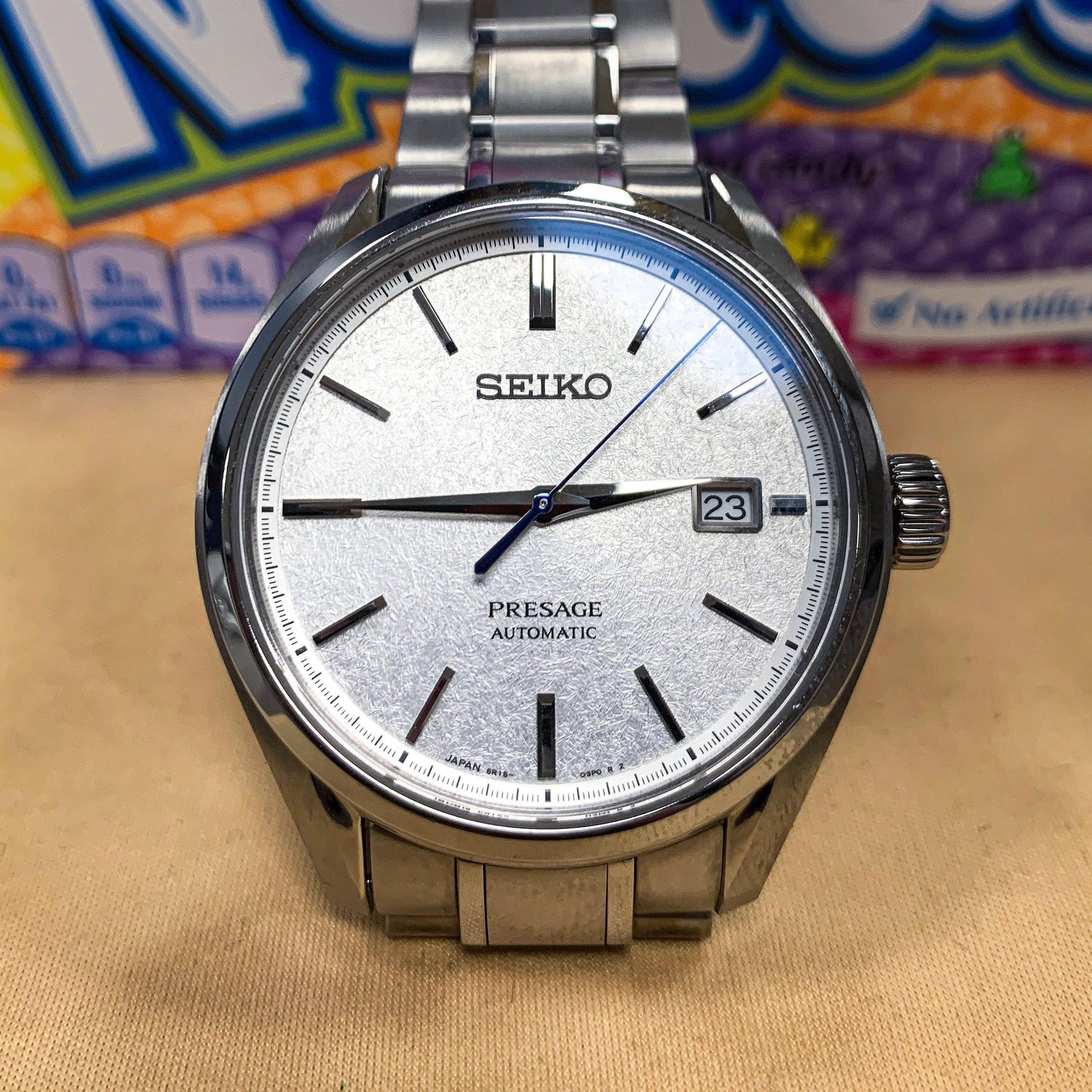 Seiko JDM Presage White Baby GS Snowflake Men's Titanium Watch 